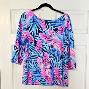 Vibrant Floral Print Top Lilly Pulitzer